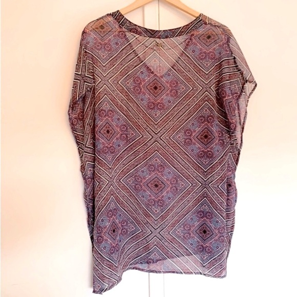 O’Neill Semi Sheer Tunic Swim Cover Up Top Purple Blue Oversized Small - Picture 2 of 7